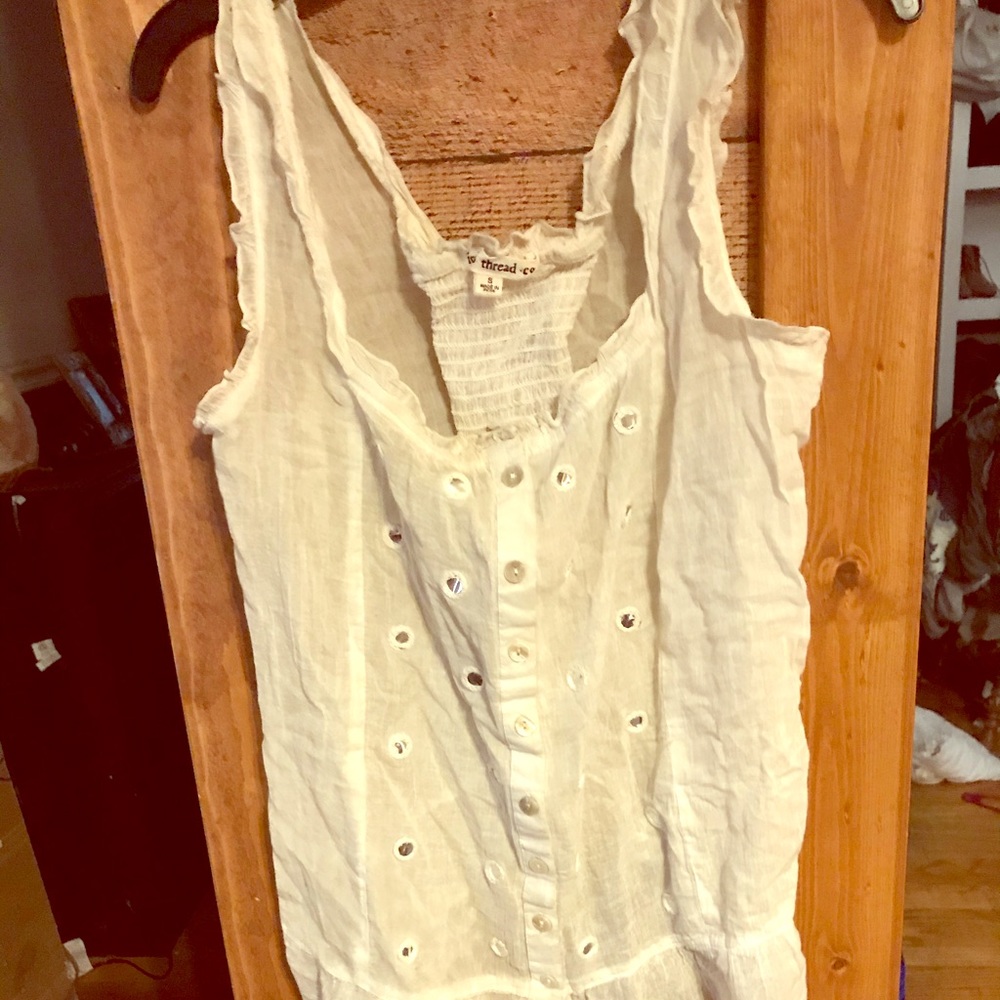 Indigo thread size small sleeveless godet top